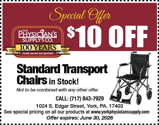 $10 off standard transport chairs